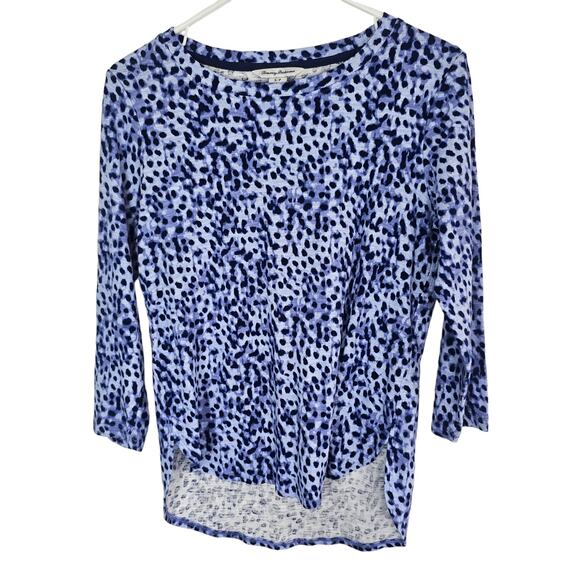 Tommy Bahama Tops - Tommy Bahama T Shirt Leopard Print Top Shirttail Hem Top Casual Top S Purple